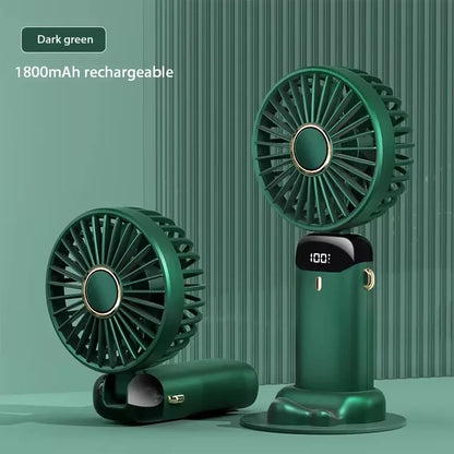 Ventilateur Portable Intelligent LED 3-en-1 – Rechargeable & Support Téléphone Intégré