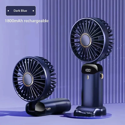 Ventilateur Portable Intelligent LED 3-en-1 – Rechargeable & Support Téléphone Intégré