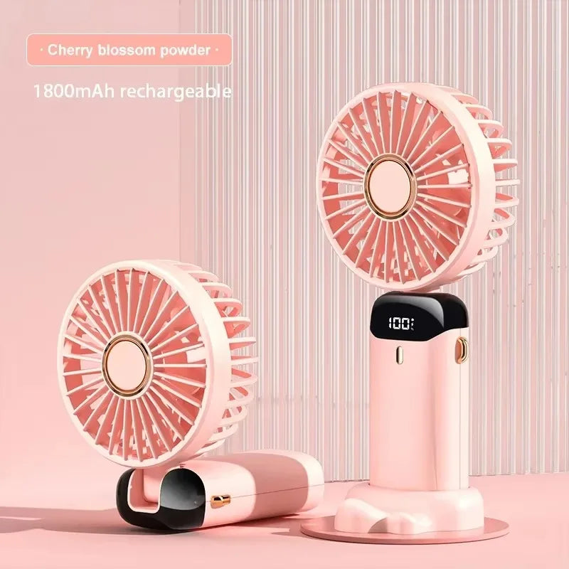 Ventilateur Portable Intelligent LED 3-en-1 – Rechargeable & Support Téléphone Intégré