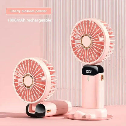 Ventilateur Portable Intelligent LED 3-en-1 – Rechargeable & Support Téléphone Intégré