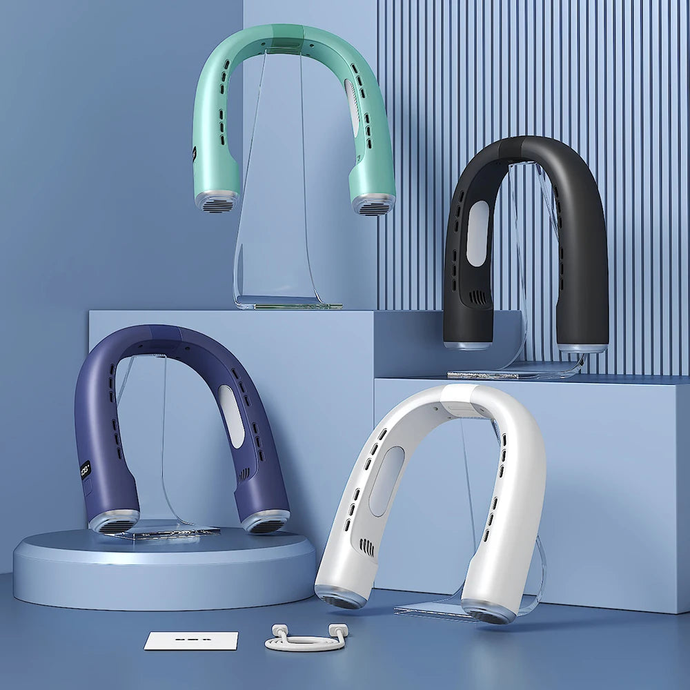 Climatiseur de Cou Portable Rechargeable – Fraîcheur 360°